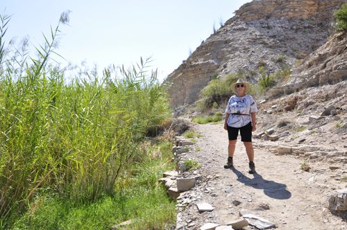 Karen Duquette at the hot springs at Big Bend