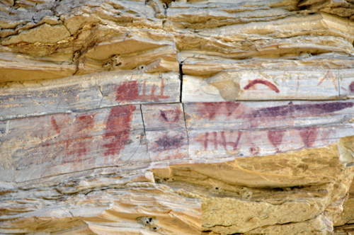 Red pictographs