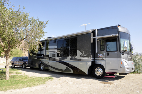 the RV of the Two RV Gypsies in south Texas