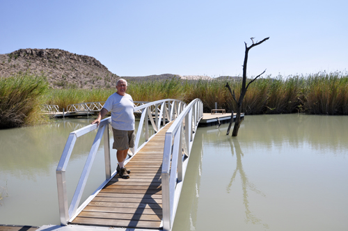 Lee Duquette on the Rio Grande Village Nature Trail boardwalk