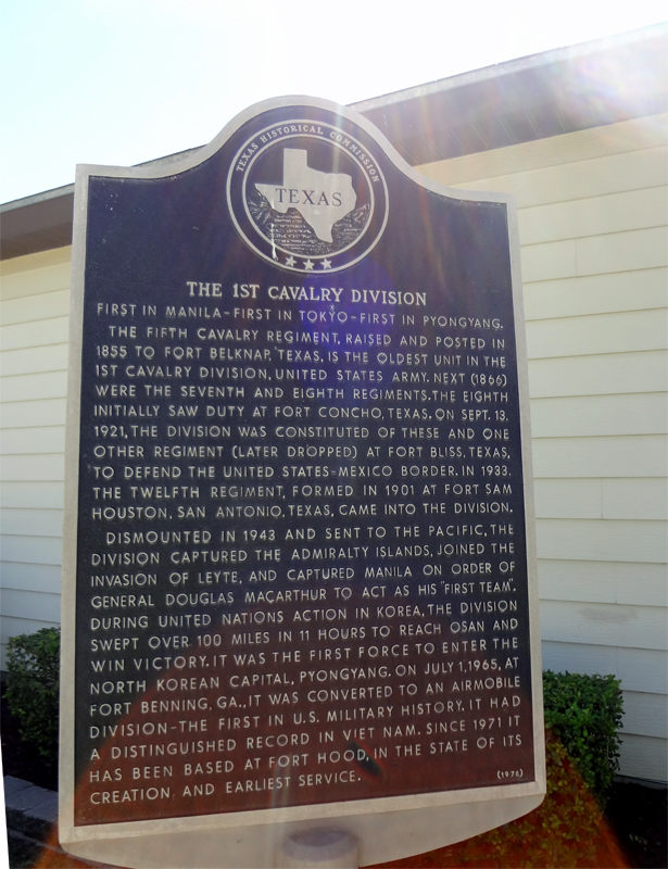 sign about the first cavalry division