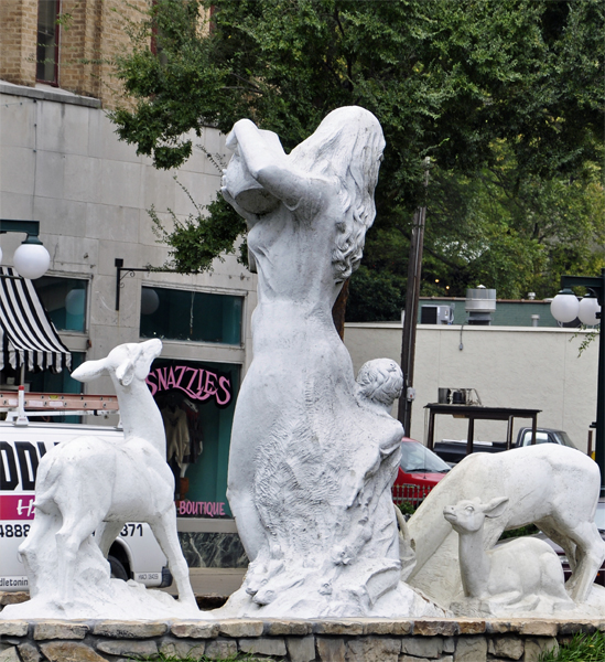 Mother Nature and deer sculpture