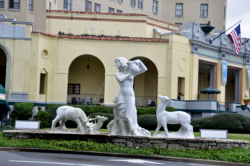 Mother Nature and deer sculpture