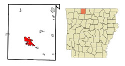 the state of Arkansas showing location of the two RV Gypsies