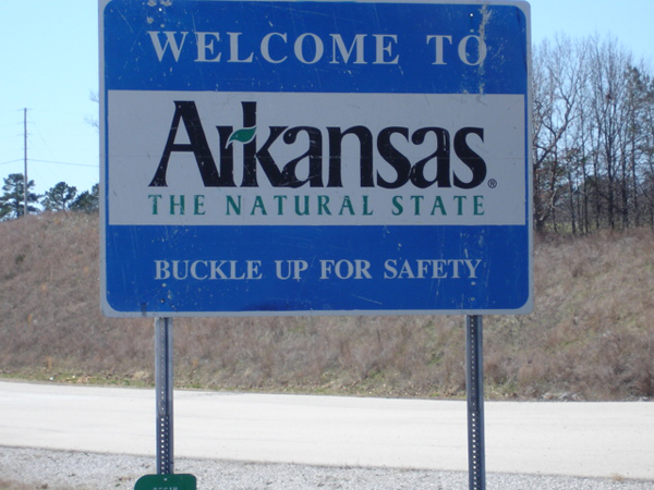 Welcome to Arkansas sign