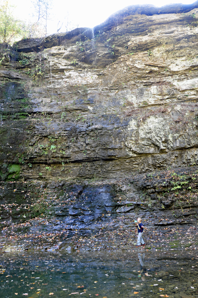 view of the almost dry Twin Falls