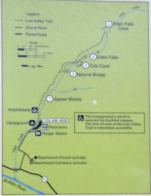 map on board by trailhead