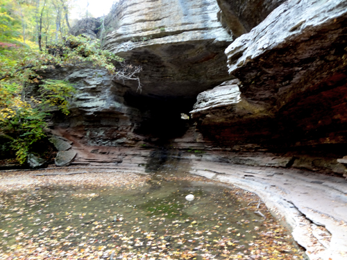 a small creek used to flow out of the middle of this rock