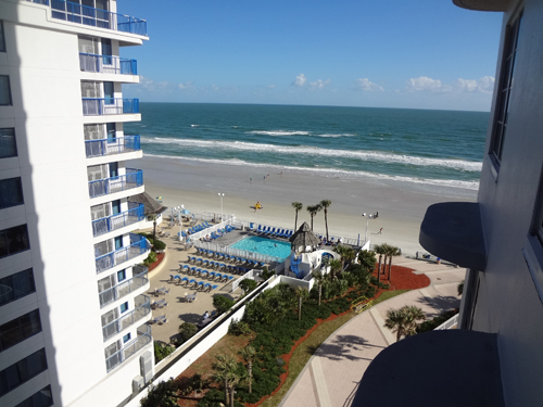 view of the Atlantic Ocean from the timeshare balcony