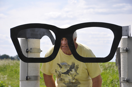 Lee Duquette behind the large sye glasses