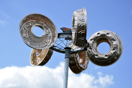 a spinning wheel at the Buddy Holly plane crash site