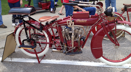 a vintage bike on display