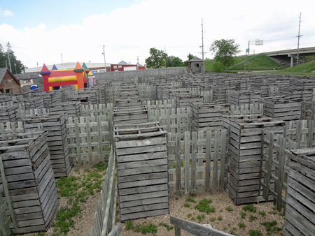 Views from some of the stamp stations inside the Fort Custer Maze