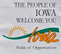 welcome to Iowa sign