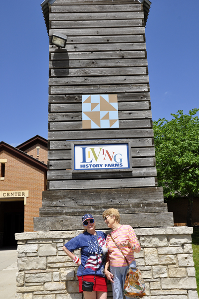 Karen Duquette & Phyllis at the entry to Living History Farms