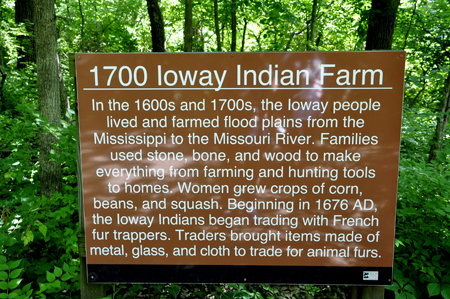 sign about the 1700 Ioway Indian Farm