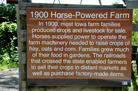 sign about the 1900 Horse Powered Farm at Living History Farms