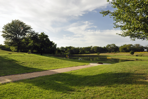 The swimming pond at Topeka KOA