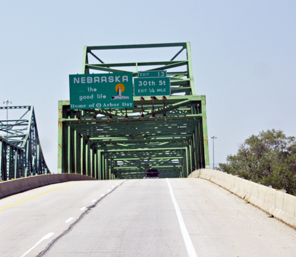 bridge with Nebraska sign on it