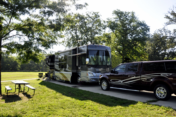 The RV of the two RV Gypsies in Chatauqua Park 