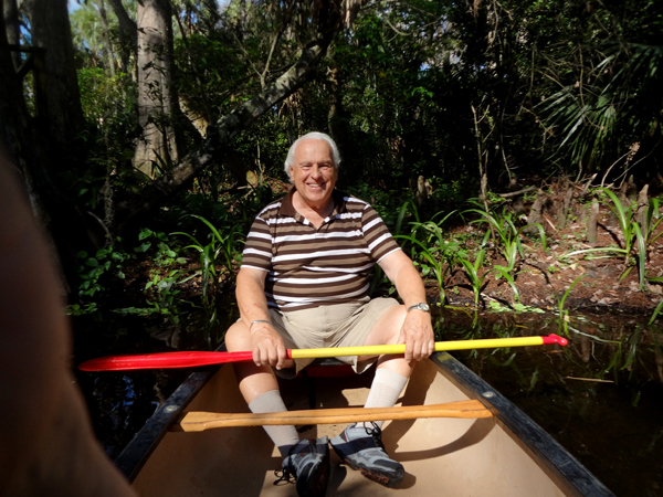 Lee Duquette in his canoe