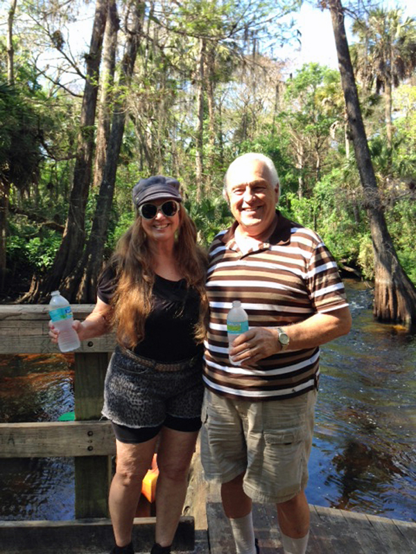 the two RV Gypsies take a break from the canoe