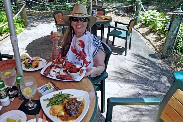 Karen Duquette enjoying her Mother's Day Lobster luncheon