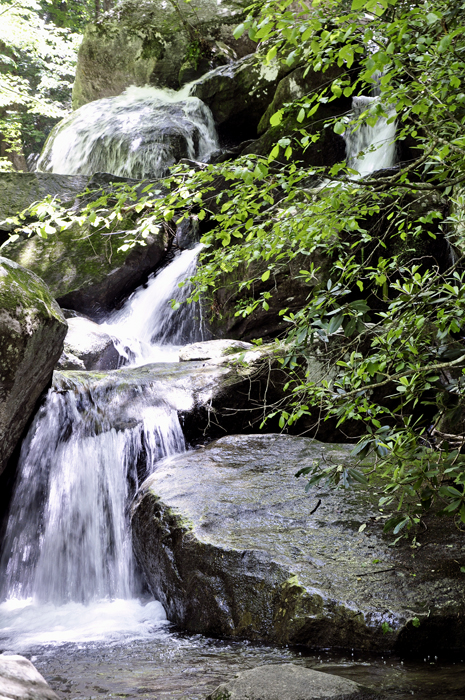 View from the bridge: a cascade of water