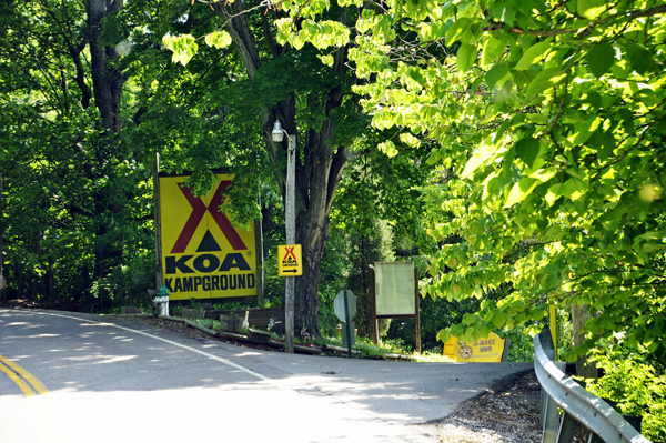 The entrance to the KOA campground