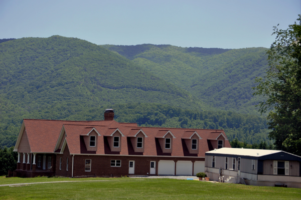 a big house with four garages