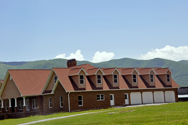 a big house with four garages