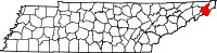 map of Tennessee showing Carter County