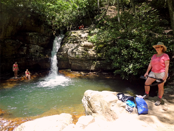 Karen Duquette at Blue Hole Falls