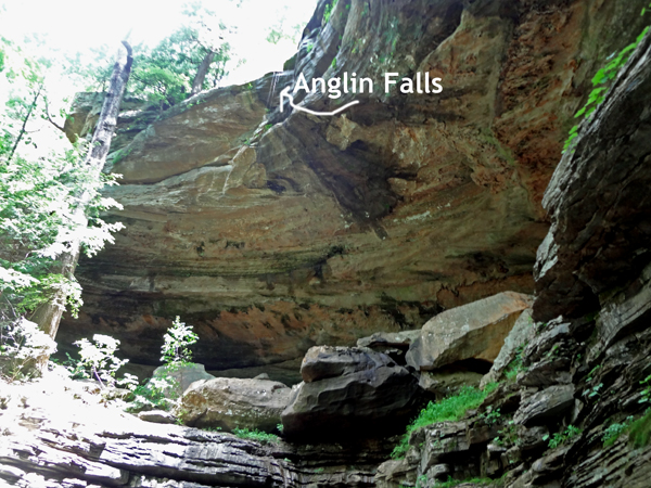 A trickle of water at Anglin Falls