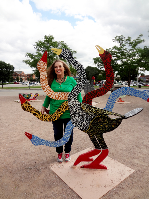 Karen Duquette and a weird bird