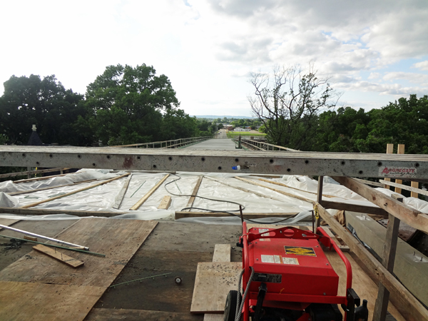 The Indiana side of the Big Four Railroad Bridge