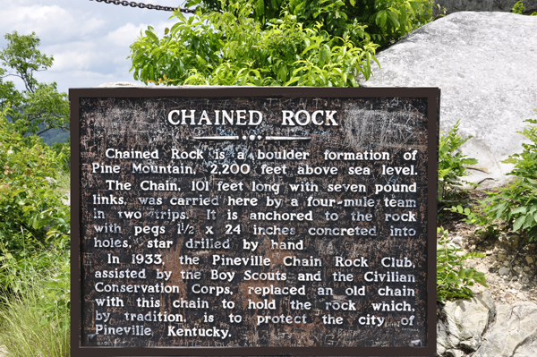 the sign about Chained  Rock