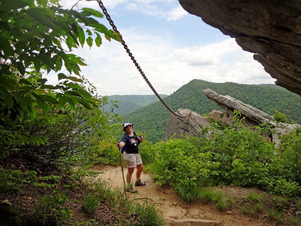 Karen Duquette under the Chain of Chained Rock