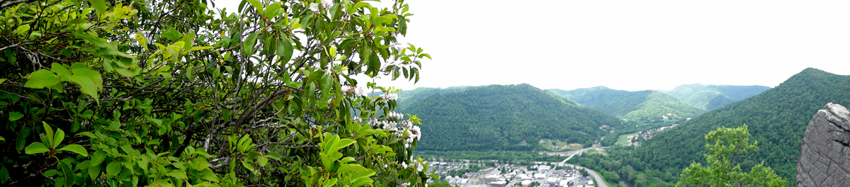 view of the city below Chained Rock.