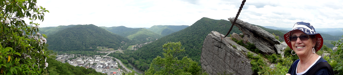 Karen Duquette on top the chain at Chained Rock