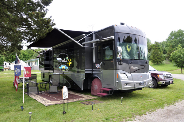 The RV of the two RV Gypsies at Proud Lake in Michigan