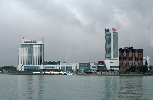 Looking across the Detroit River into Canada