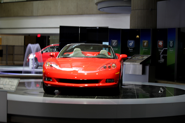 fancy car inside the GM Building