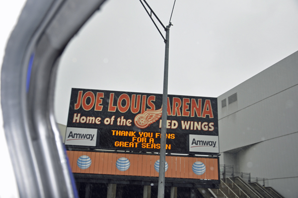 The outside of the Joe Louis Arena