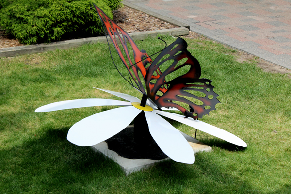 butterly sculpture in Frankenmuth