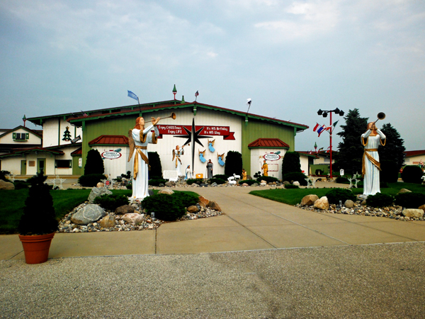 bigger than lifesize angels at Bronners Christmas Wonderland