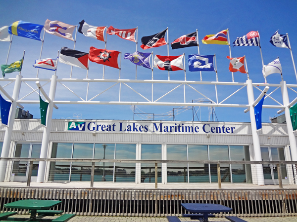 flags at Great Lakes Maritime Center