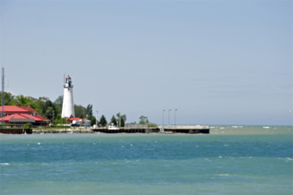 the lighthouse in the background