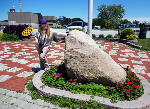 Karen Duquette at the International Flag Plaza