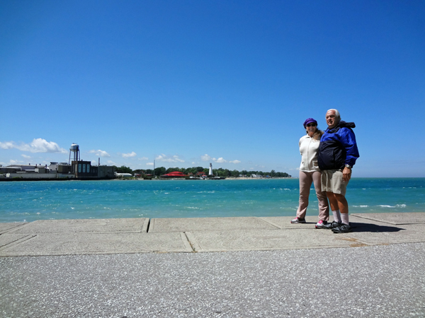 The two RV Gypsies with the lighthouse in the background